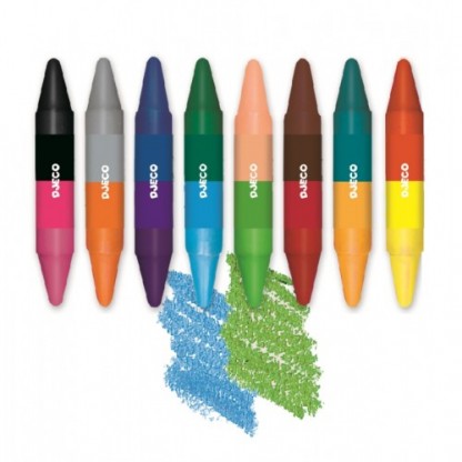 Creioane colorate duble Djeco