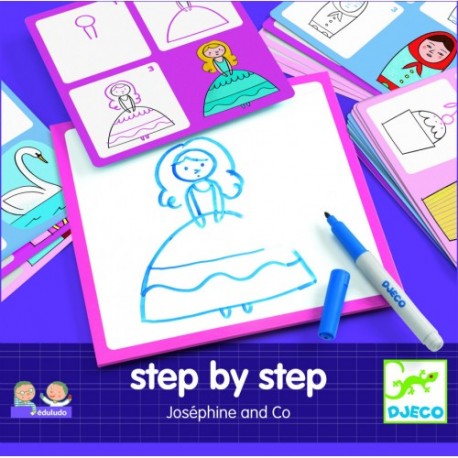 Deseneaza pas cu pas (pentru fete) Djeco, de la 3 ani