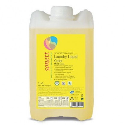 Detergent BIO lichid pt rufe colorate cu lamaie si menta 5L Sonett