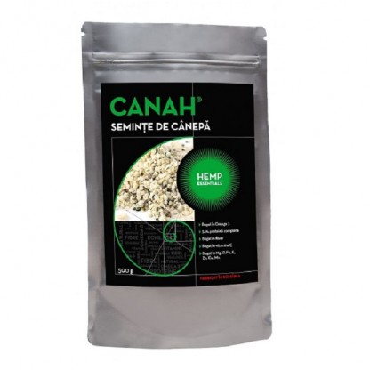 Seminte decorticate de canepa, naturale 500g Canah