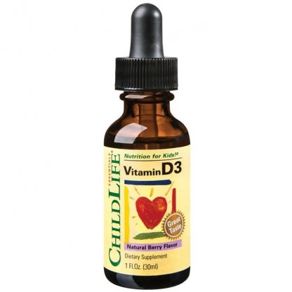 Vitamina D3 500 UI pt copii 30ml (gust de fructe) Childlife Essentials