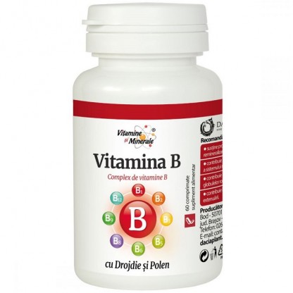 Vitamina B natural din polen si drojdie 60 capsule Dacia Plant