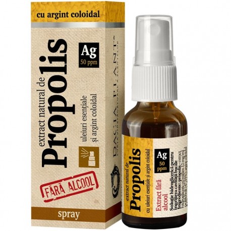 Spray Propolis cu Argint Coloidal fara alcool 20 ml Dacia Plant