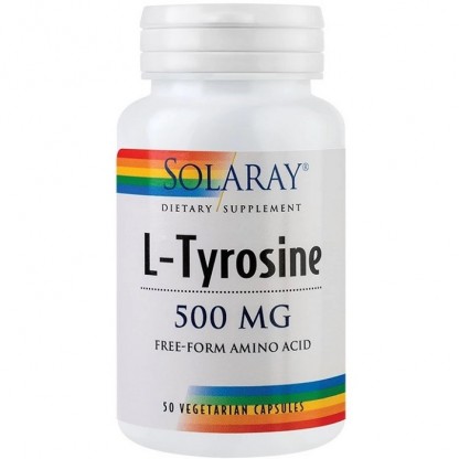 L-Tyrosine (sustinerea glandei tiroide) 500mg 50 capsule vegetale Solaray