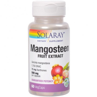 Mangosteen – antioxidant (Mangostan) 500mg 60 capsule vegetale Solaray