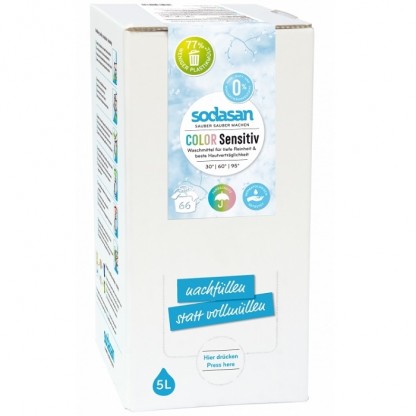 Detergent BIO lichid Sensitiv pt rufe albe si colorate 5L Sodasan