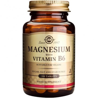 Magnesium + B6 (Magneziu cu vitamina B6) 100 tablete Solgar