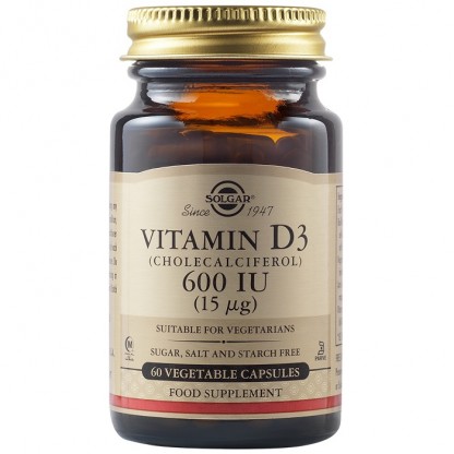 Vitamina D3 600 UI (Colecalciferol) 15 mcg 60 capsule vegetale Solgar
