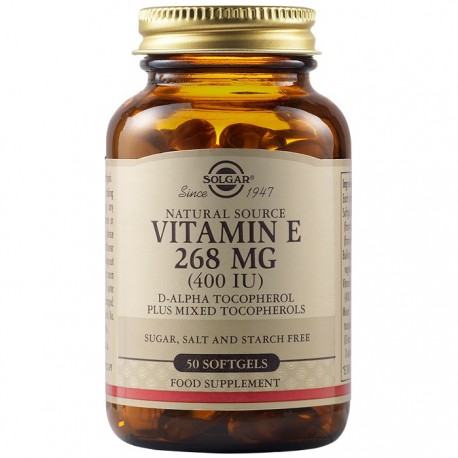 Vitamina E din surse naturale 268 mg (400 UI) 50 capsule vegetale Solgar