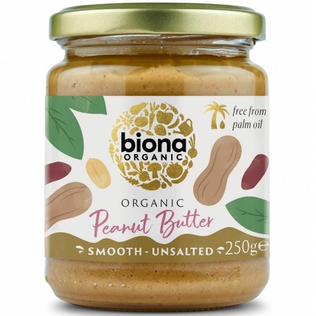 Unt de arahide bio, smooth, fara sare 250g Biona