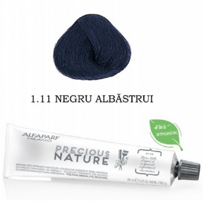 Vopsea de par fara amoniac Nr 1.11 Negru albastrui Precious Nature 60ml Alfaparf Milano