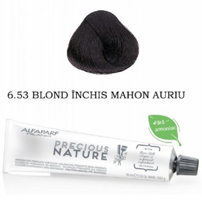Vopsea de par fara amoniac Nr 6.53 Blond inchis mahon auriu Precious Nature 60ml Alfaparf Milano