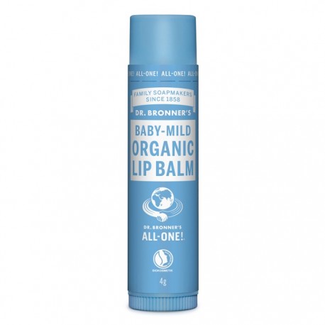 Balsam de buze hidratant organic, fara parfum 4g Dr Bronner