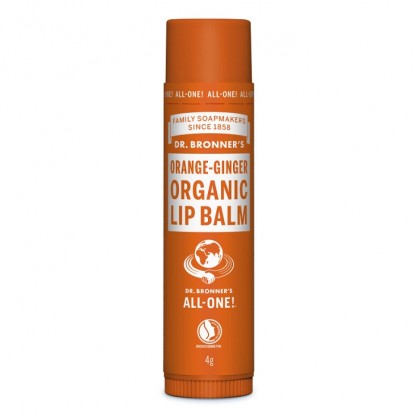Balsam de buze organic cu portocala si ghimbir 4g Dr Bronner