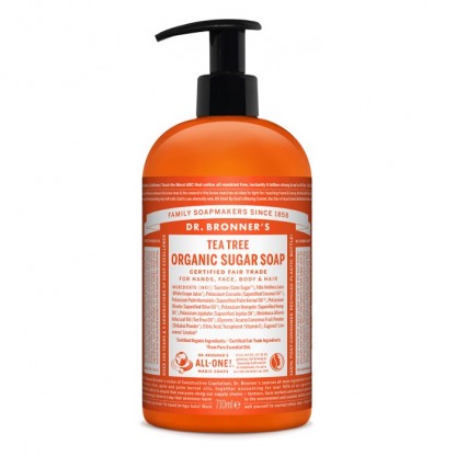 Sapun lichid organic cu pudra shikakai si Tea Tree 710ml Dr Bronner