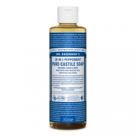 Sapun lichid de Castilia cu menta, organic 240ml Dr Bronner