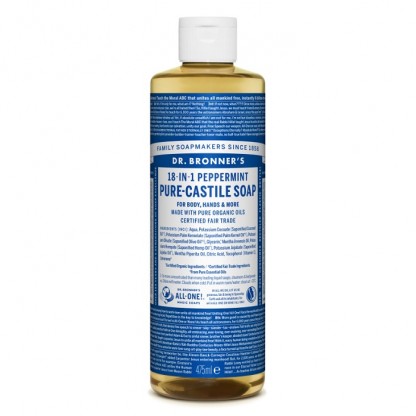 Sapun lichid de Castilia cu menta, organic 475ml Dr Bronner