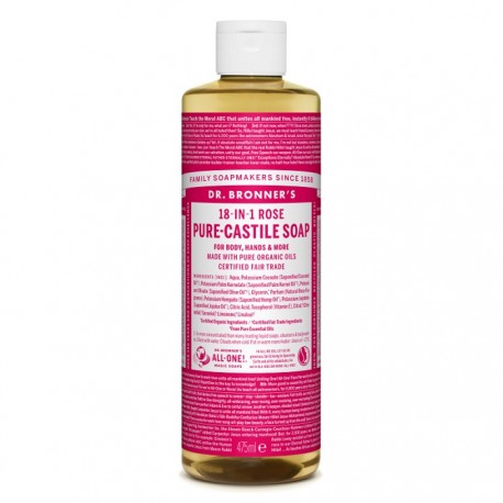 Sapun lichid de Castilia cu trandafiri, organic 475ml Dr Bronner