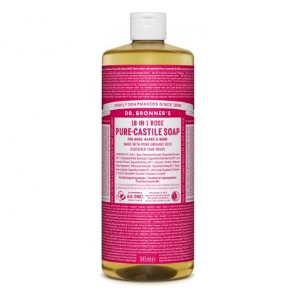 Sapun lichid de Castilia cu trandafiri, organic 945ml Dr Bronner