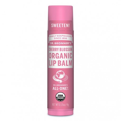 Balsam de buze organic cu flori de cires 4g Dr Bronner