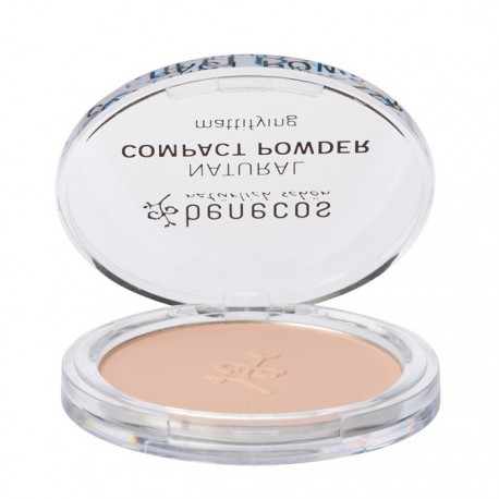Pudra compacta matifianta pentru ten mediu, Sand 9g Benecos