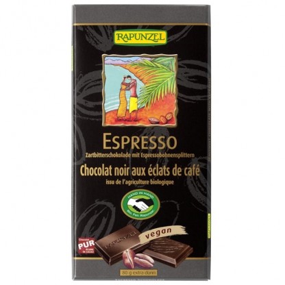 Ciocolata amaruie cu Espresso 55 % cacao, bio vegana 100g Rapunzel