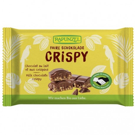 Ciocolata bio cu lapte integral, crocanta 100g Rapunzel