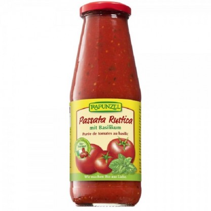 Passata Rustica – pasta de tomate cu busuioc bio 680g Rapunzel