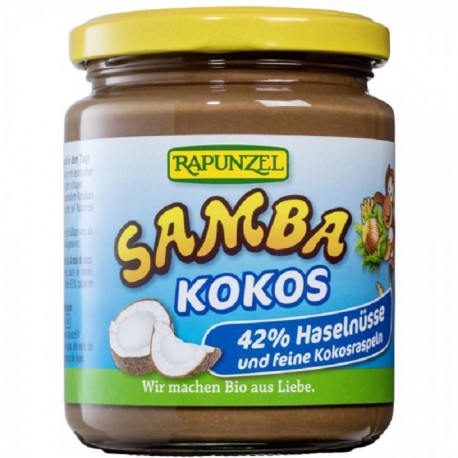 Crema de ciocolata cu alune si cocos bio Samba 250g Rapunzel