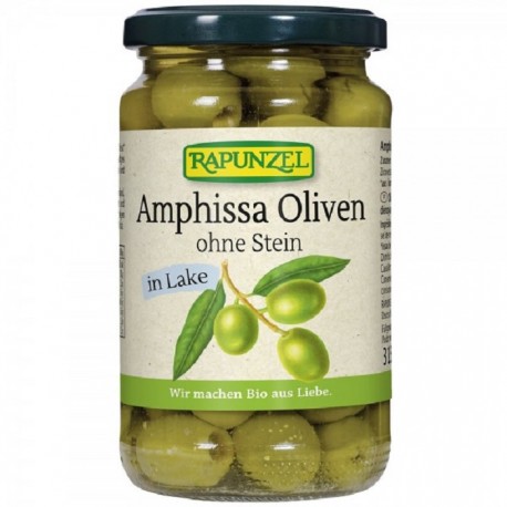 Masline verzi bio Amphissa, fara samburi, in saramura 315g Rapunzel