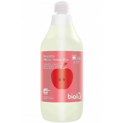 Detergent ecologic lichid pentru rufe albe si colorate cu mere rosii 1L Biolu