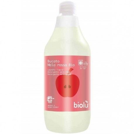 Detergent ecologic lichid pentru rufe albe si colorate cu mere rosii 1L Biolu