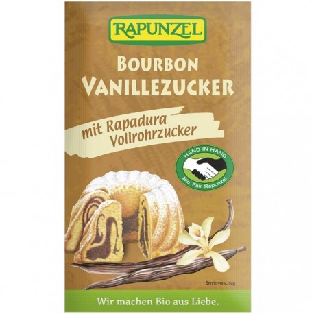 Zahar de trestie integral cu vanilie Bourbon bio 8g Rapunzel