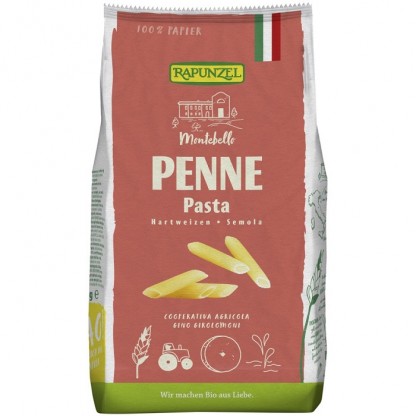 Penne semola din gris de grau dur bio 500g Rapunzel