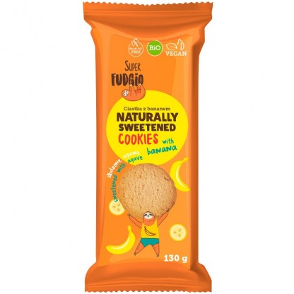 Biscuiti cu agave si banane bio 130g Super Fudgio