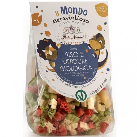 Paste de orez cu sfecla si spanac bio fara gluten pentru copii 250g Pasta Natura