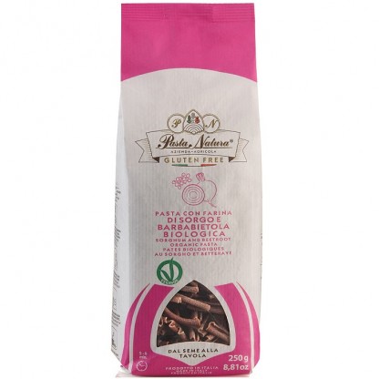 Paste din faina de sorg cu sfecla rosie bio, fara gluten 250g Pasta Natura
