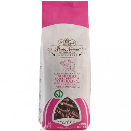 Paste din faina de sorg cu sfecla rosie bio, fara gluten 250g Pasta Natura