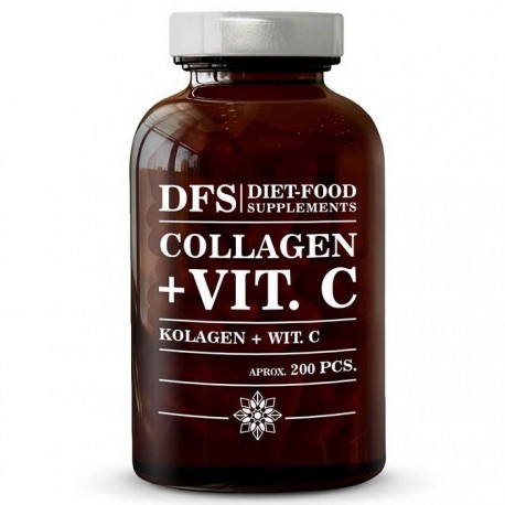 Colagen cu Vitamina C, 200 tablete, 300mg, 60g Diet Food BIO