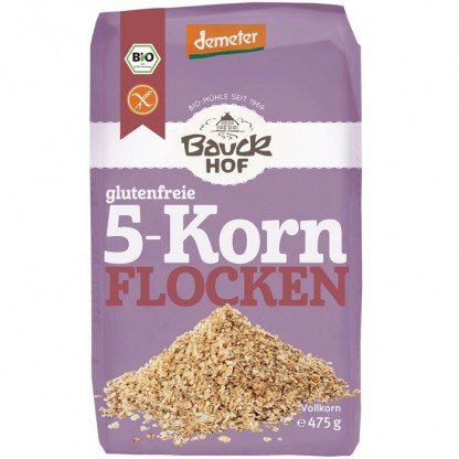 Fulgi din 5 cereale bio, fara gluten 475g Bauckhof
