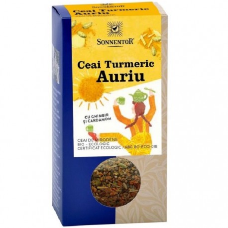 Ceai Turmeric Auriu cu ghimbir si cardamom bio 120g Sonnentor
