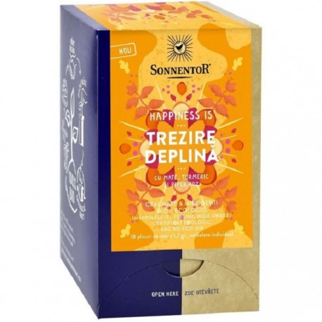 Ceai bio Happiness is… Trezire Deplina 18 plicuri Sonnentor