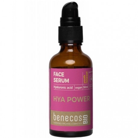 Serum cu acid hialuronic si argan pentru ten matur, uscat. Hya Power 50ml Benecos