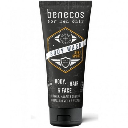Gel de dus Sport 3 in 1 pentru barbati (ten, corp, par) 200ml Benecos