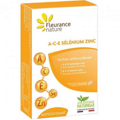 Complex vitamine A-C-E, Seleniu si Zinc, Supliment alimentar 30 comprimate Fleurance Nature