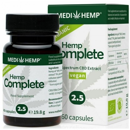 Hemp Complete Capsule cu CBD 2,5% bio 60 capsule Medihemp