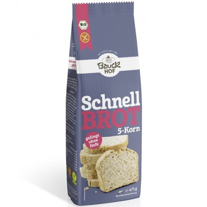 Mix din 5 cereale pentru paine rapida fara gluten, bio 475g Bauckhof