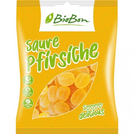 Jeleuri cu piersici acrisoare bio, fara gluten, fara lactoza 100g Biobon