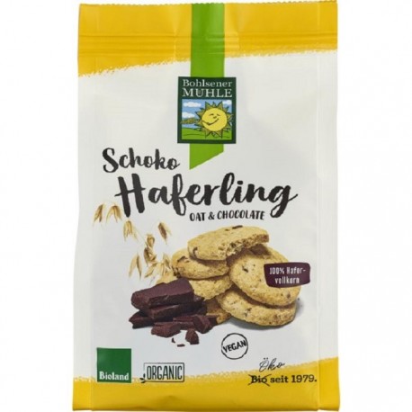 Biscuiti din ovaz integral cu ciocolata bio 125g Bohlsener Muehle