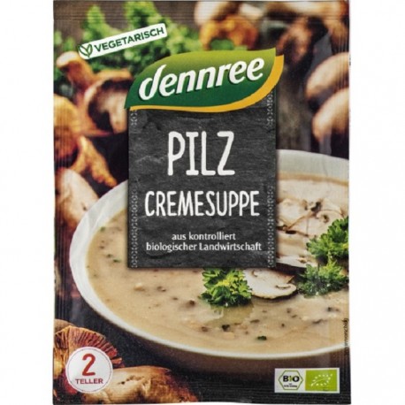 Supa crema de ciuperci bio, la plic 50g Dennree